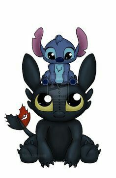 Stitch And Toothless, Toothless Wallpaper, Toothless And Stitch, Stitch Tattoo, Lilo And Stitch Drawings, Pikachu Wallpaper, Stitch Drawing, Cute Stitch, Pinturas Disney