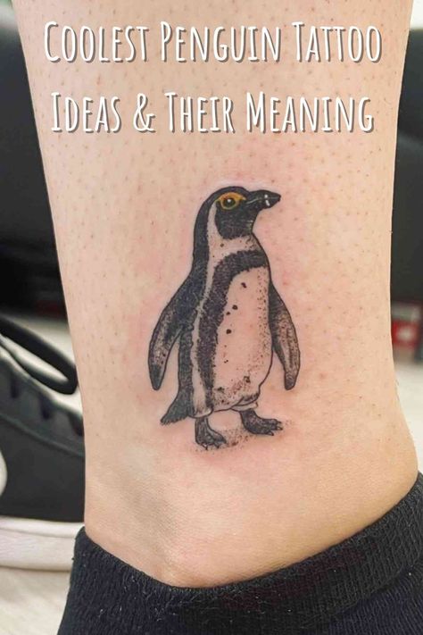 101 Coolest Penguin Tattoo Ideas & Their Meaning - Tattoo Glee Penguin Tattoo Ideas, Penguin Outline, Penguin Tattoo, Tato Dengan Makna, Omerta Tattoo, Army Tattoos, Memorial Tattoos, Baby Tattoos, White Tattoo