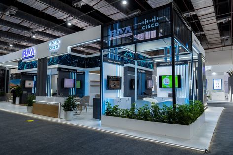 "RAYA & CISCO" ICT Booth 2023 on Behance Information Booth, Art Advertising, 3d Art, Art Direction, Barcelona, Technology, Architecture