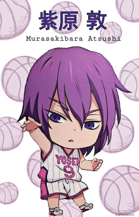 Kuroko Chibi, Atsushi Murasakibara, Vorpal Swords, Murasakibara Atsushi, Kagami Kuroko, Ball Cartoon, Aomine Kuroko, Kuroko No Basket Characters, Kise Ryouta