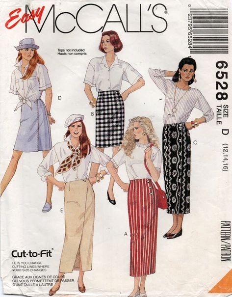 Sewing Drawing, Mccalls Patterns Vintage, Sewing Alterations, Burda Patterns, Fashion Illustration Vintage, Wrap Skirts, Skirt With Buttons, Mccalls Sewing Patterns, Mccalls Patterns