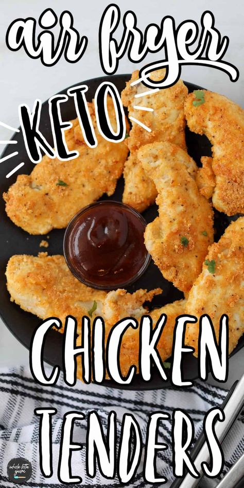 Easy keto air fryer chicken tenders with an almond flour and parmesan crust that make a quick and easy air fryer healthy chicken recipe for dinner. Air Fryer Healthy Chicken, Keto Air Fryer Chicken Tenders, Keto Air Fryer Chicken, Keto 2023, Air Fryer Recipes Chicken Tenders, Air Fried Chicken Tenders, Air Fryer Recipes Keto, Crusted Chicken Tenders, Lowering Cholesterol