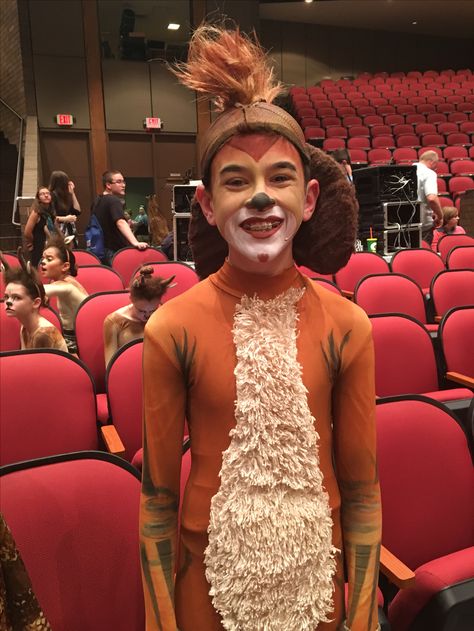 Timon Makeup Lion King, Timon Costume Diy, Lion King Musical Makeup, Timon Makeup, Timon Costume, Pumba Lion King, Lion King Play, Lion Makeup, Africa Jungle