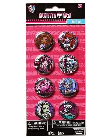 Button Set Monster High Merch, Monster High Bedroom, Monster High Birthday Party, Monster High Pictures, Monster High Art, Whatsapp Wallpaper, Cool Pins, Pink Plastic, Monster High Dolls