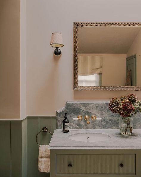 Anna Haines (@annahainesdesigns) • Instagram photos and videos Lodge Bathroom, Oak Parquet, Dwelling Place, Parquet Floor, Organic Textures, London Home, Interior Design Consultation, Muted Green, Pink Shades