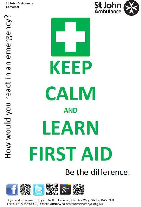 St John Ambulance poster - Keep Calm and Learn First Aid Cpr Business, Gym Class Heroes, First Aid Cpr, First Aid Tips, Basic First Aid, St Johns Ambulance, Safety Posters, Medical Dental, Outdoor Education