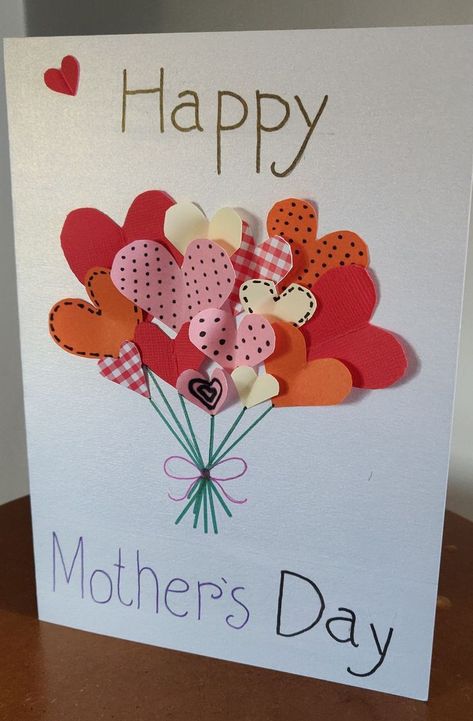 Mother Day Card Handmade, Mother's Cards Handmade, Gift Card For Mother's Day, Grandmother's Day Card, Card For 8 Mart, Easy Mothers Day Cards For Kids, Mother’s Day Cards Handmade Easy, Easy Homemade Mothers Day Cards, Handmade Mothers Day Card Ideas Simple