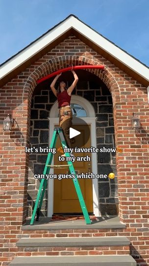 427K views · 28K reactions | Welcome to my little version of my favorite town in my favorite show 🥹🎃🍂 This was the most fun project for me - i used my jigsaw from @homedepot and cut out the iconic shapes we all know and love, and painted on them 🥹 I then attached pool noodles to my arch with zip ties, and attached garland to them, so they’re secure through the season! It looks like pure fall magic in front of my home 🥹🍂🍁 which sign is your favorite? i love the gazebo so much!! #THDHalloween #homedepotpartner | Steffy 🧡 Pool Noodle Fall Garland, Pool Noodle Garland, Christmas Arch, Fall Magic, Summer Front Porches, Favorite Show, Fall Garland, Pool Noodles, Leaf Garland