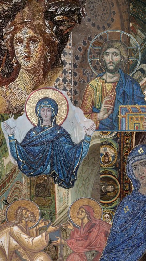 #art #vibes #artcollage #byzantine #byzantineart #mosaic Byzantine Mosaic, World On Fire, Byzantine Art, Mary And Jesus, Eclectic Decor, Create Collage, Mosaic Art, Creative Play, Your Aesthetic