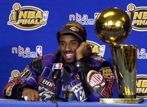 Kobe Bryant smiles as he talks to reporters following the Lakers’ victory over the Philadelphia 76ers in game 5 of the NBA finals Friday, June 15, 2001 in Philadelphia. (AP Photo/Chris Gardner) Kobe Bryant Birthday, Basketball Hall Of Fame, 37th Birthday, Kobe Bryant Nba, Kobe & Gigi, Sports Pics, Kobe Bryant Pictures, Kobe Bryant Wallpaper, Basketball Photography