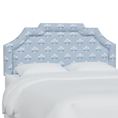 One Kings Lane - Lola Headboard, Block Vase Floral | One Kings Lane Floral Headboard, Girls Blue Bedroom, Fabric Bed Frame, Painterly Floral, Modern Headboard, Arched Headboard, Wingback Bed, Affordable Modern Furniture, Twin Headboard