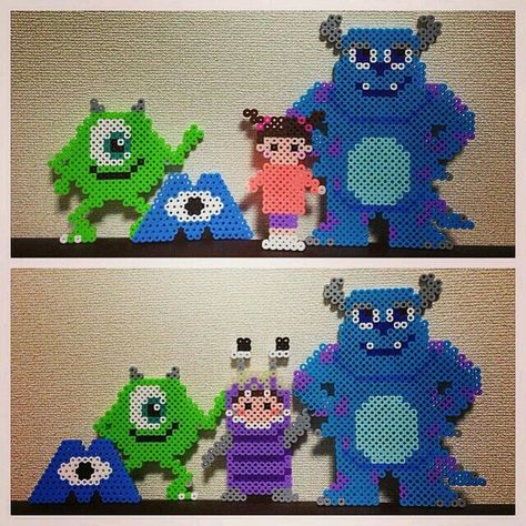 Monsters Inc. Melt Beads Patterns, Hama Art, Travel Tattoos, Melty Bead Patterns, Monster Inc, Pearl Beads Pattern, Easy Perler Beads Ideas, Fuse Bead Patterns, Art Perle