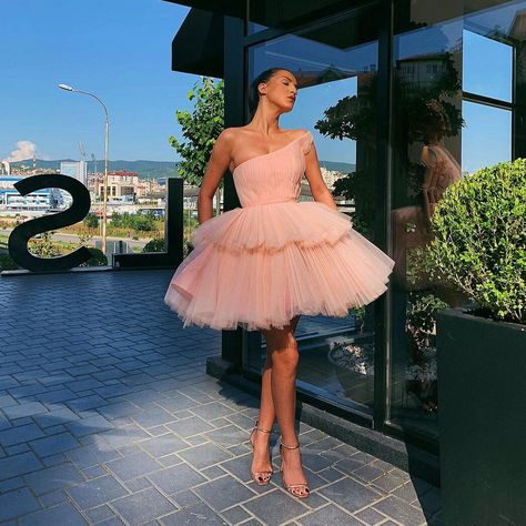 Tulle Dress Short, Mini Gown, Cocktail Skirts, Pink Ball Gown, Evening Party Gowns, Cocktail Gowns, Pink Tulle, Glam Dresses, Ball Gown Dresses