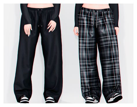 The Sims 4 Custom Content, Y2k Shirts, Cc Clothes, Checkered Pants, Sims 4 Mods Clothes, Y2k Clothes, Sims 4 Cc Finds, Sims 4 Clothing, The Sims4