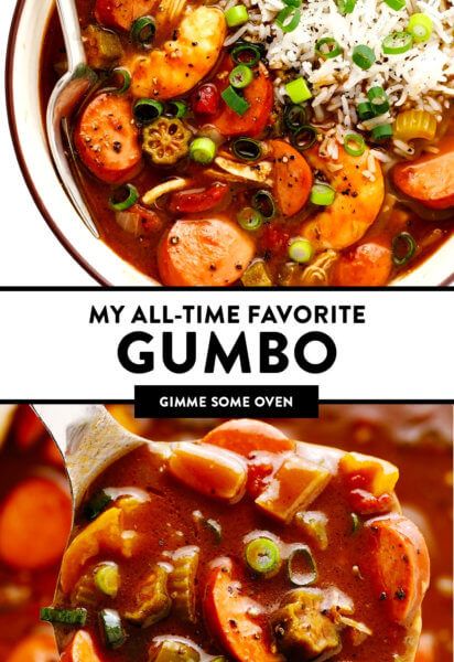 My All-Time FAVORITE Gumbo Recipe | Gimme Some Oven Soup Recipes Gumbo, Cheap Gumbo Recipe, Chicken Sausage Shrimp Okra Gumbo, Ground Beef Gumbo Recipe, Gumbo Without Seafood, Gumbo Recipe Chicken Sausage Shrimp, Sausage Chicken Shrimp Gumbo, Chicken Sausage And Shrimp Gumbo Easy Recipes, Gumbo Recipe Authentic Chicken And Sausage