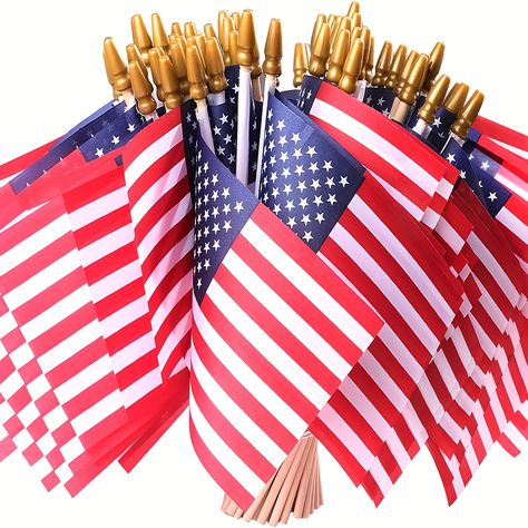 Faster shipping. Better service Fourth Of July Decorations Outdoor, Small American Flags, Fourth Of July Decorations, Us Flags, American Flag Wood, Mini Flags, American Flags, Patriotic Decor, 4th Of July Decorations