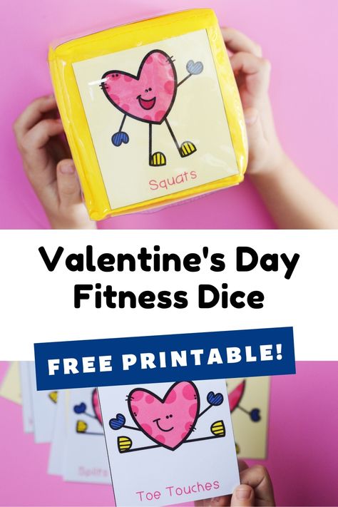 Get your kids moving with these Valentine's Theme Gross Motor Exercises for Preschoolers! This Valentine's day fitness dice will keep them plenty active! Valentine's Day Fitness Dice | Valentine's Theme Gross Motor Exercises | Valentine's Day Preschool Activity | Valentine's Day Theme Activity | Gross Motor Activities | Fitness Dice | Free Printable Preschool Activity | Valentine's Day Lesson | Life Over C's | #lifeovercs #valentinesday #grossmotor #fitness #freeprintable Exercises For Preschoolers, Preschool Valentines Activities, February Lessons, Lesson Plans For Toddlers, Valentine's Day Games, Preschool Valentines, Gross Motor Activities, Valentine Activities, Pre K Activities