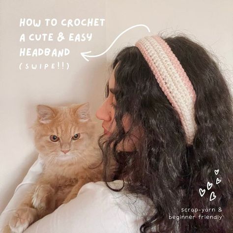 crochet with mahum ✿ on Instagram: "If you have leftover yarn that you don’t know what to do with, this crochet headband’s the perfect project + it takes under an hour to make! Which colors would you make yours with? 🏷 #crochet #crochetpattern #crochettutorial #crochetfreepattern #crochetideas #crochetinspo #crochetinspiration #crochetheadband #crochetaccessories #crocheted #crocheting #crochetlover #crochetaddict #cutehairstyles #cutecrochet" Crochet Headband Hairstyles, Crochet With Mahum, Leftover Yarn, Beads Bracelet Design, Crochet Lovers, Diy Stuff, Crochet Headband, Crochet Accessories, Headband Hairstyles