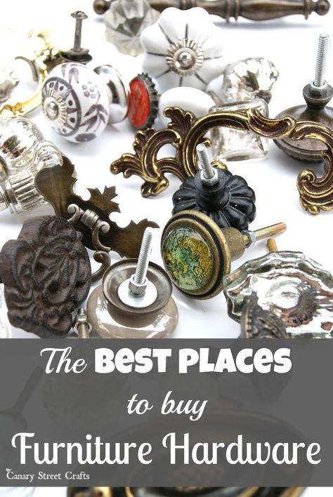 The best places to find new furniture hardware. Replacing the knobs or handles on your furniture? Read our master list of places to buy furniture hardware Furniture Fix, Chalk Paint Projects, Furniture Rehab, Street Furniture, Glass Knobs, Refurbished Furniture, Cheap Furniture, Furniture Restoration, Paint Furniture