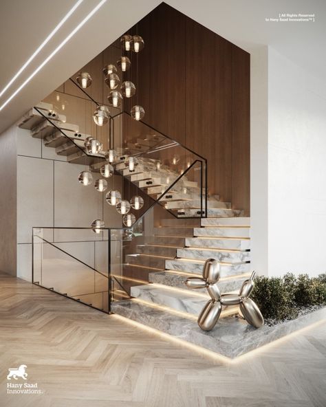 VWArtclub - Simplicity Luxury Staircase, Modern Luxury Interior, Stairs Design Interior, Luxury House Interior Design, Interior Design Photography, Modern House Facades, Living Room Design Decor, Luxury Kitchens, Stairs Design