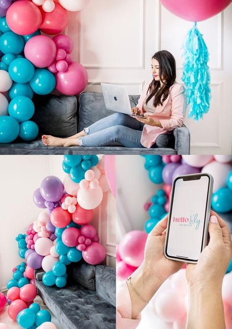 Party Planner Photoshoot, Balloon Business Photoshoot, Balloon Artist Branding Photoshoot, Balloon Artist Photoshoot, Balloon Branding Photoshoot, Balloon Branding, Event Planner Photoshoot, Pop Branding, Photoshoot With Balloons