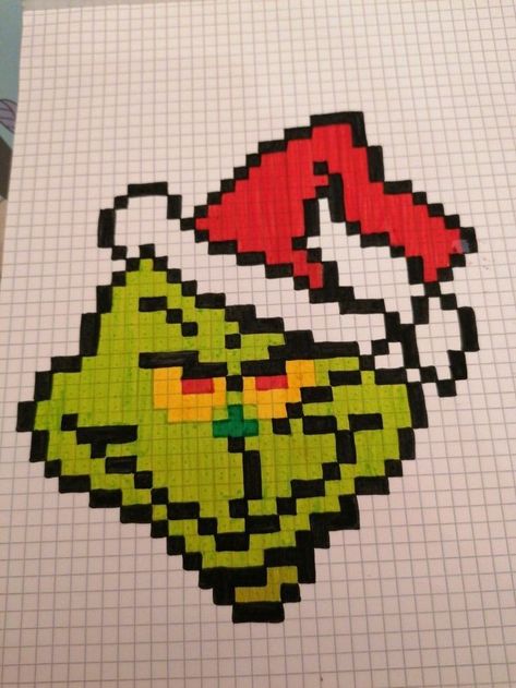 Graphing Paper Drawings, Pixel Drawing Easy, Grid Paper Drawings, Graph Paper Art Easy, Grid Paper Art, Pixel Art Pattern Easy, Pixel Art Noel, Graph Art, Square Drawing