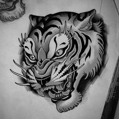 Traditional Tiger Tattoo, Tiger Head Tattoo, Bio Organic Tattoo, Big Cat Tattoo, Organic Tattoo, Leopard Tattoos, Tiger Tattoo Design, Japan Tattoo Design, Forarm Tattoos