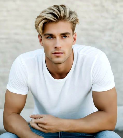 Dark Blonde Men, Male Model Blonde, Blonde Hair Men, Blonde Male Models, Top Haircuts For Men, Festive Christmas Outfit, Swedish Men, Blue Eyed Men, Blonde Moments