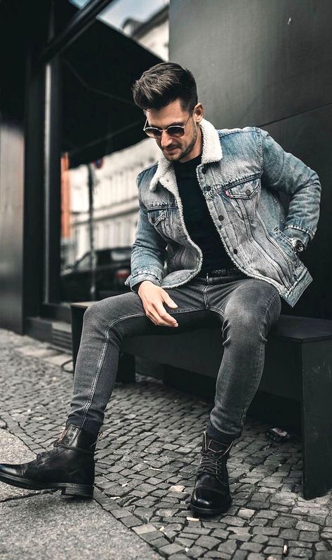 Winter Essentials For Men, Outfits Quotes, Essentials For Men, Stil Masculin, Mens Fashion Denim, Fall Winter Essentials, Mens Fashion Edgy, Hipster Man, Mode Jeans