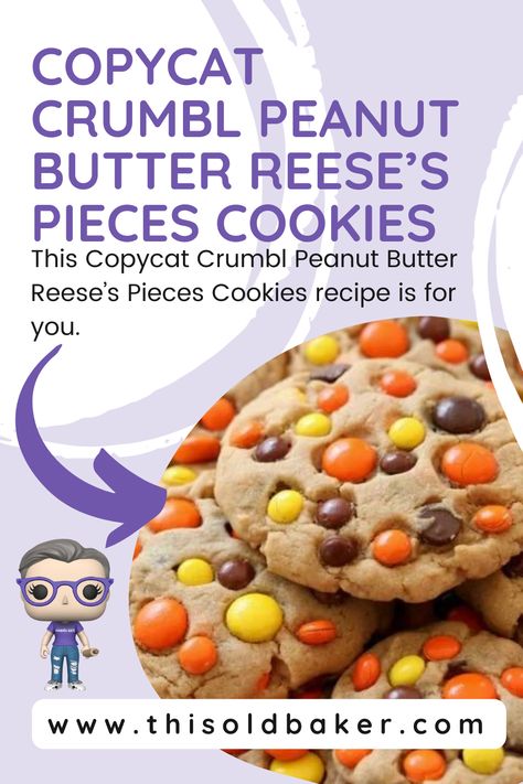 If you are a fan of the famous Crumbl cookies, specifically the peanut butter Reese’s Pieces cookies, then this Copycat Crumbl Peanut Butter Reese’s Pieces Cookies recipe is for you. Crumbl Peanut Butter Cookies, Crumbl Peanut Butter, Crumbl Cookie Copycat, Reese's Pieces Cookies, Mmm Cookies, Crumbl Cookies, Cookie Dough Balls, Baking Flour, Peanut Butter Cookies