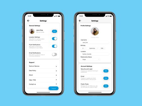 Daily UI Challenge 007 - Settings by Matea Jukic App Design Profile, Setting Ui, Instagram Settings, Ux Inspiration, App Ideas, Ios Ui, Ux Mobile, App Interface Design, Daily Ui