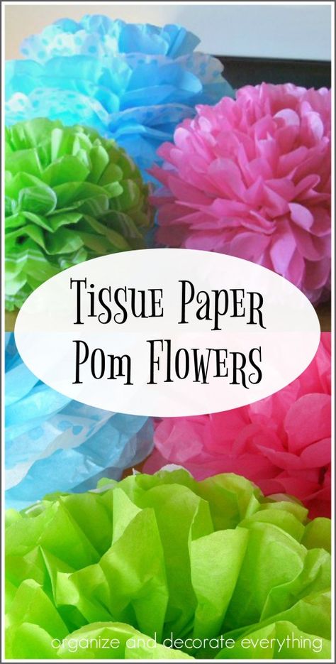 How To Make Fiesta Flowers, Simple Crepe Paper Flowers, Mexican Tissue Paper Flowers, Tissue Paper Flowers Easy, Paper Flowers Easy, Pom Flowers, Paper Flowers Diy Easy, Tissue Paper Flowers Diy, Tissue Paper Crafts