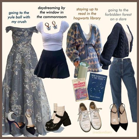 Ravenclaw Outfit Aesthetic, Ravenclaw Outfit, Mood Clothes, Character Inspired Outfits, Fasion Outfits, Perfect Summer Outfit, Lazy Day Outfits, Fashion Aesthetics, Feminine Outfit