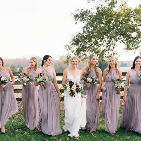 Real Birdy Grey Weddings | Birdy Grey Mauve Mix Match Bridesmaid Dress, Lavender And Mauve Bridesmaid Dresses, Purple Grey Bridesmaid Dresses, Grey Purple Bridesmaid Dresses, Birdy Grey Lavender, Birdy Grey Mauve, Heather Bridesmaid Dresses, Dusky Purple Bridesmaid Dresses, Dusty Plum Bridesmaid Dresses