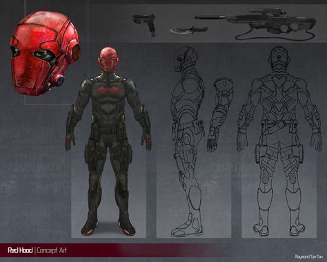 Red Hood Concept Art, Red Hood Cosplay, Batman Concept, Superman Costumes, Deadpool Movie, Red Hood Jason Todd, Futuristic Armour, Batman Artwork, Arkham Knight