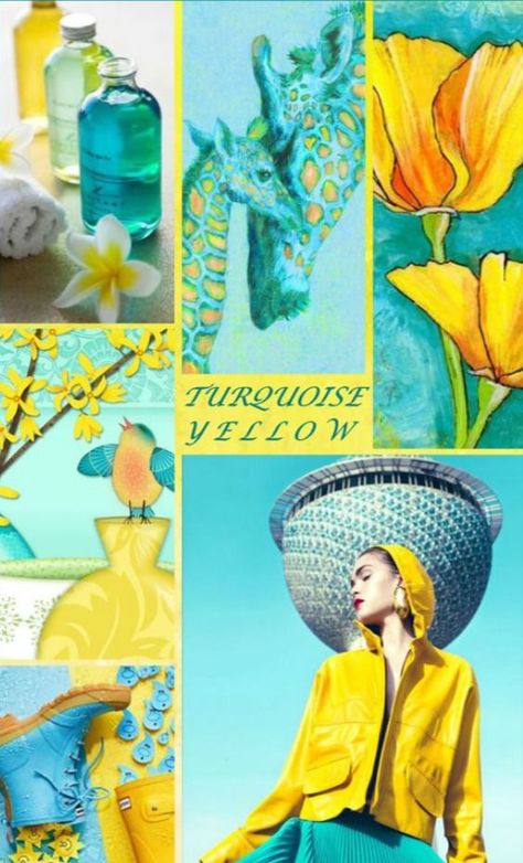 Turquoise And Yellow Outfit, Paint Color Combos, Teal Outfits, Tv Wall Decor Ideas, Yellow And Teal, Yellow And Turquoise, Color Combinations For Clothes, Color Schemes Colour Palettes, Tv Wall Decor