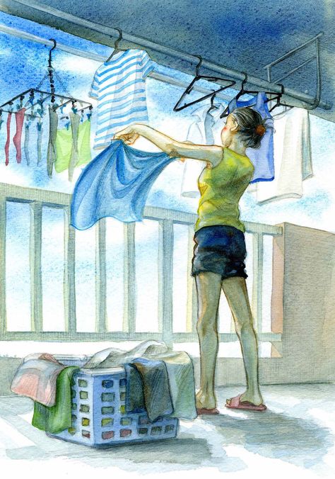 Scenes in Daily Lives on Behance Daily Life Artwork, School Composition Drawing, Daily Life Scene Painting, Daily Life Sketches, Nid Sketches, Human Composition Drawing, Daily Life Composition Painting, Composition Drawing Painting, Daily Life Composition