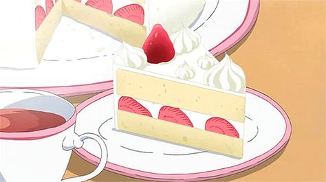 Anime Strawberry Cake, Strawberry Cake Aesthetic, Strawberry Shortcake Aesthetic, Shortcake Aesthetic, Japanese Strawberry Shortcake, Anime Bento, Japanese Christmas, Anime Cake, Anime W