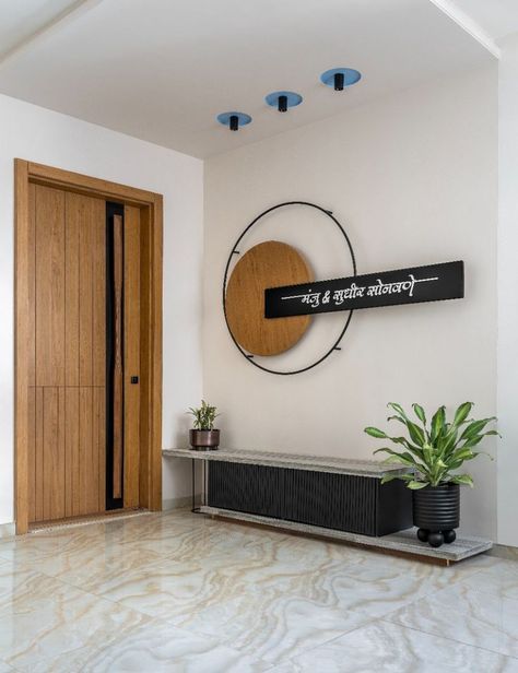 Simple Entrance Door Design, Minimal Entrance Design, Residence Entrance Design, Entrance Design Apartment, House Entry Design, Simple Wall Design, Entrance Wall Design, Apartment Entrance Design, Flat Entrance Design