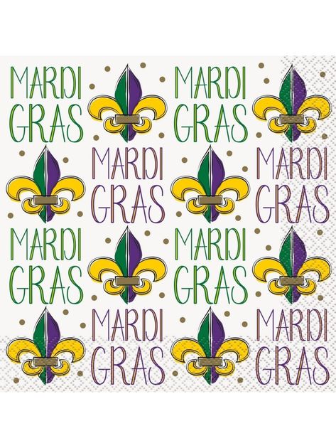 Jazzy Mardi Gras Lunch Napkins (16) Mardi Gras Masquerade Party, Mardi Gras Desserts, Mardi Gras Photos, Fat Tuesday Party, Mardi Gras Party Ideas, Mardi Gras Masquerade, Travel Printables, Bourbon Street, Mardi Gras Party