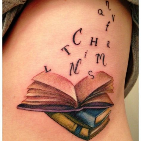 Another great teacher tattoo idea Writer Tattoos, Open Book Tattoo, Lover Tattoos, Writer Tattoo, Teacher Tattoos, Literary Tattoo, Book Lover Tattoo, Fairy Tattoos, Hope Tattoo