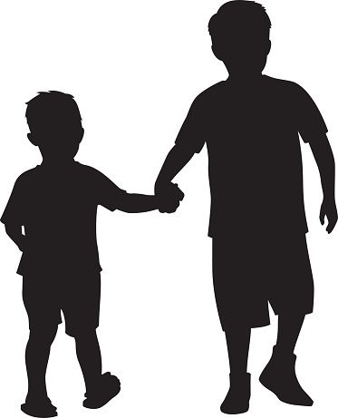 Sister Brothers Day, Happy Brothers Day, 2pac Art, Boy Silhouette, Family Tattoo Designs, Art Silhouette, Silhouette Painting, Family Cartoon, Mom Art