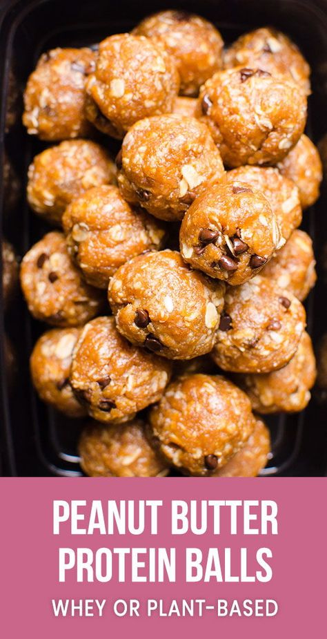 Easy Protein Snacks, Protein Balls Recipe, Peanut Butter Protein Balls, Healthy Family Recipes, Protein Balls Recipes, Healthy Protein Snacks, Protein Snack, Healthy Recipes Easy Snacks, Protein Powder Recipes