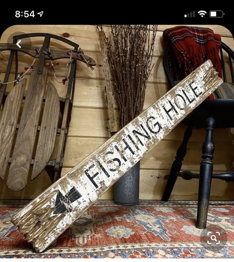 Valentines Day Decor Rustic, Fishing Cabin Decor, Fish Bathroom, Fishing Sign, Fishing Hole, Fishing Cabin, Fishing Room, Ski Decor, Cabin Signs