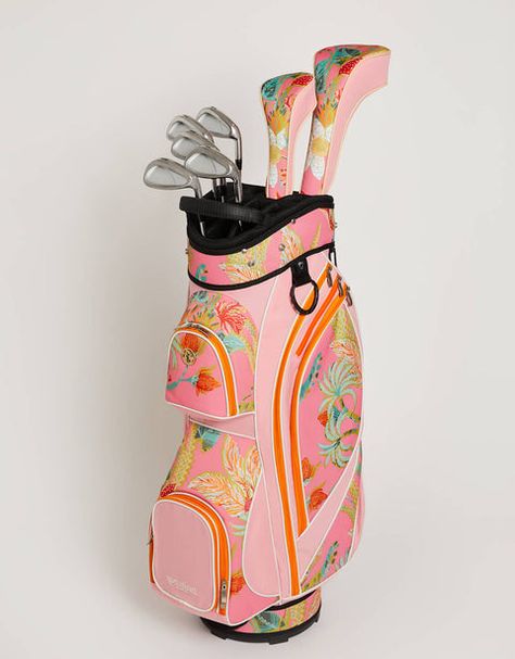 Golf Cart Bag Queenie Tropical Floral Pink