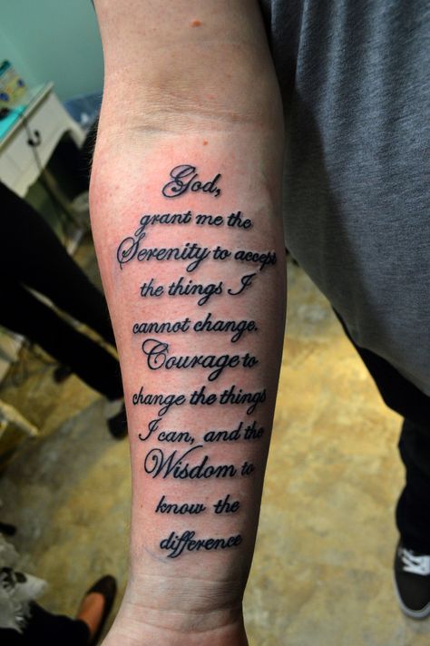 God Grant Me The Serenity Tattoo Forearm, Serenity Prayer Tattoo Design For Women, God Grant Me The Serenity Tattoo, Serenity Prayer Tattoo Women, Serenity Prayer Tattoo Design, Serenity Prayer Tattoo, Serenity Tattoo, Wisdom Tattoo, Prayer Tattoo