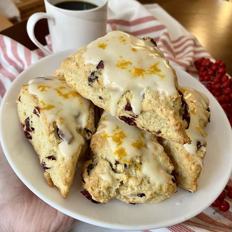 These cranberry orange scones are tart, sweet, and go great with slow mornings and hot coffee. Orange Cranberry Scones, Cranberry Orange Scones, Cranberry Scones, Orange Scones, Orange Cranberry, Ww Desserts, Cranberry Orange, Cooking Ingredients, Ww Recipes