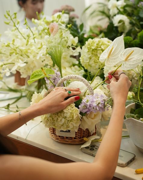 The art of flower arranging embodies patience, mindfulness, and the appreciation of ephemeral beauty. — an intimate, sun-drenched flower arrangement workshop for @aimerwoman x @noble_development 🧺🤍 Flower Arrangement Workshop, Flower Arranging, Flower Arrangement, Flower Arrangements, Mindfulness, Sun, Flowers, Beauty, Art