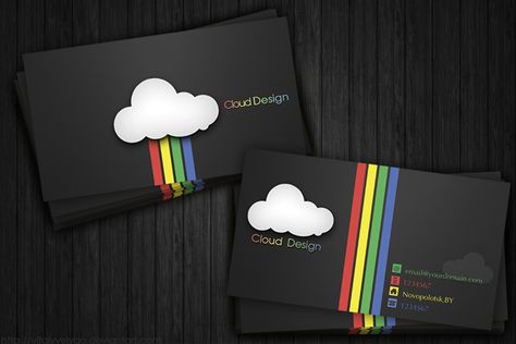 Rainbow Business Card, Graphic Design Clients, Buisness Cards, Colorful Logo Design, Cloud Design, Colorful Logo, Web Design And Development, Visiting Card, Unique Packaging