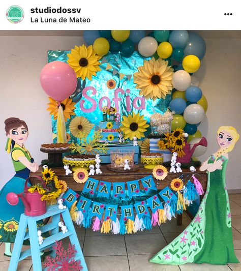 Frozen Fever Party, Frozen Fever, Pic Nic, Frozen Party, Balloon Arch, 5th Birthday, 4th Birthday, 1st Birthday Parties, Bday Party